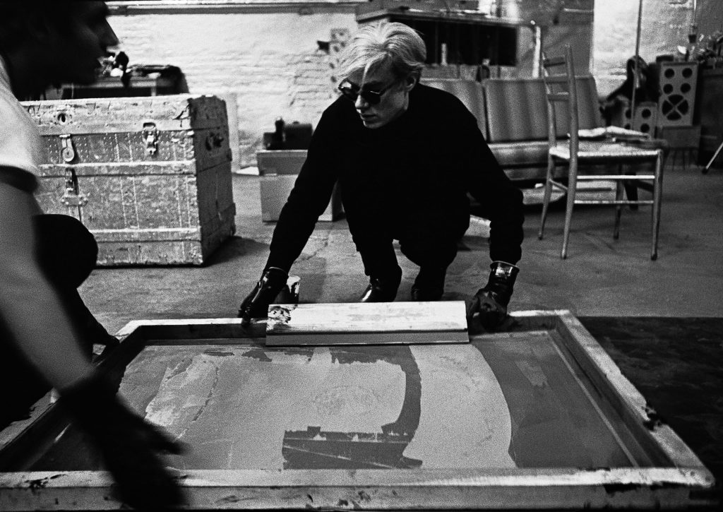warhol screenprinting at work